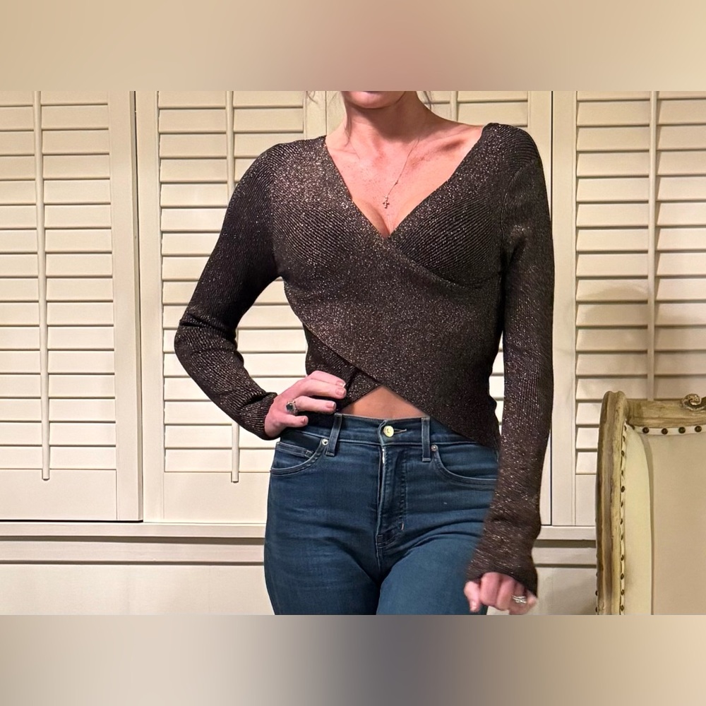 A.L.C. brown shimmer reversible sweater